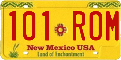 NM license plate 101ROM