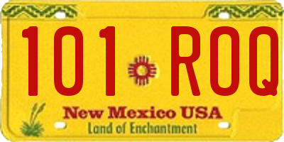NM license plate 101ROQ