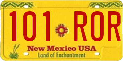 NM license plate 101ROR