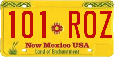 NM license plate 101ROZ
