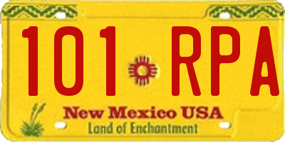 NM license plate 101RPA