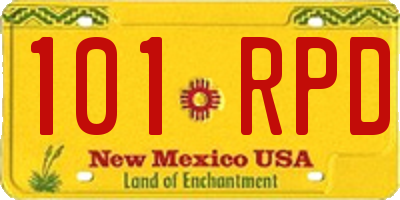 NM license plate 101RPD