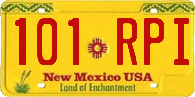 NM license plate 101RPI