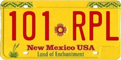 NM license plate 101RPL
