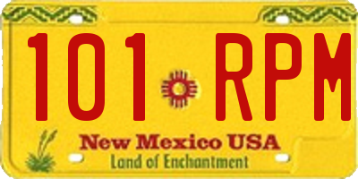 NM license plate 101RPM