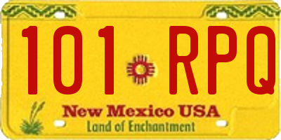 NM license plate 101RPQ