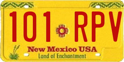 NM license plate 101RPV
