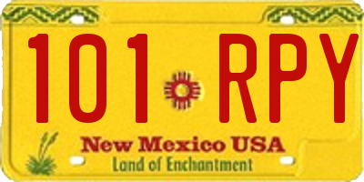 NM license plate 101RPY