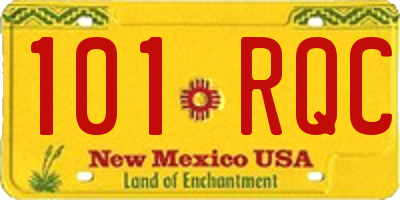 NM license plate 101RQC