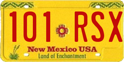 NM license plate 101RSX