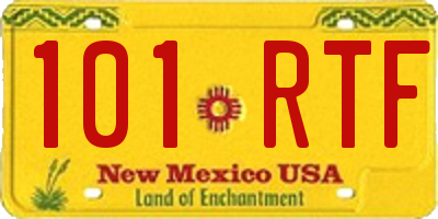NM license plate 101RTF