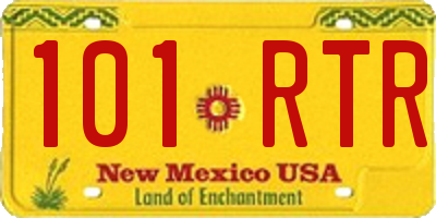 NM license plate 101RTR