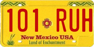 NM license plate 101RUH