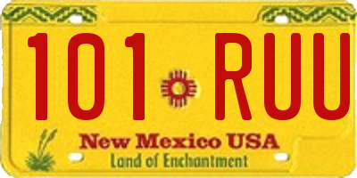 NM license plate 101RUU