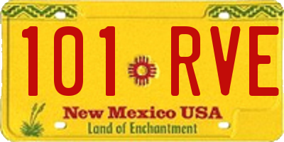 NM license plate 101RVE