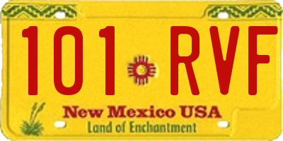 NM license plate 101RVF