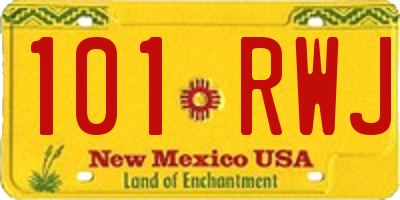 NM license plate 101RWJ