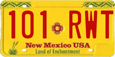 NM license plate 101RWT