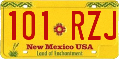 NM license plate 101RZJ