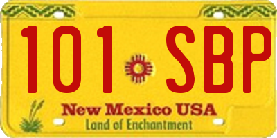 NM license plate 101SBP