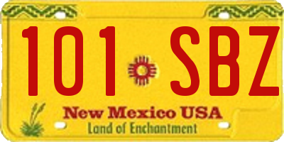 NM license plate 101SBZ