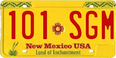 NM license plate 101SGM