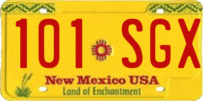 NM license plate 101SGX