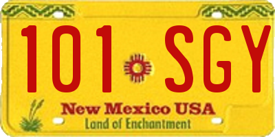 NM license plate 101SGY