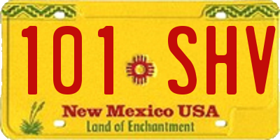 NM license plate 101SHV