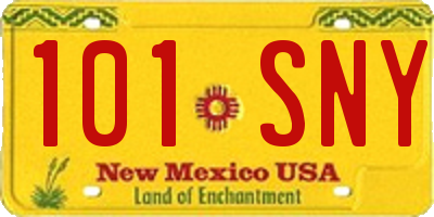 NM license plate 101SNY