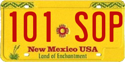 NM license plate 101SOP