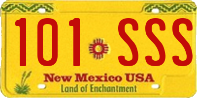 NM license plate 101SSS
