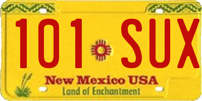 NM license plate 101SUX