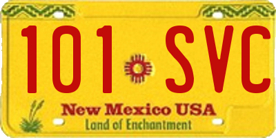 NM license plate 101SVC