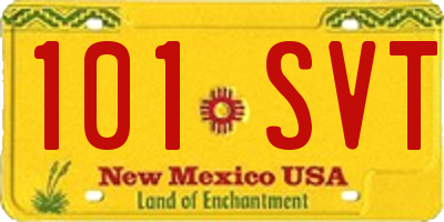 NM license plate 101SVT