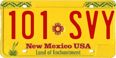 NM license plate 101SVY