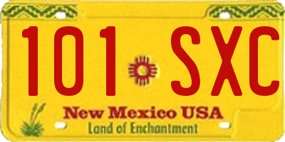 NM license plate 101SXC