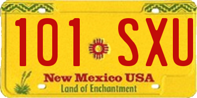 NM license plate 101SXU