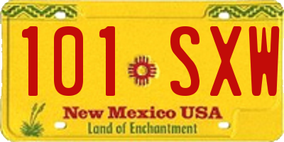 NM license plate 101SXW
