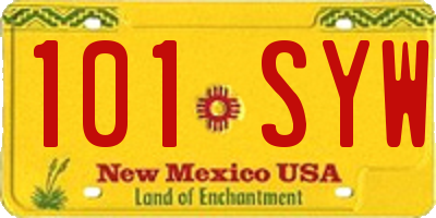 NM license plate 101SYW
