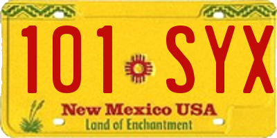 NM license plate 101SYX