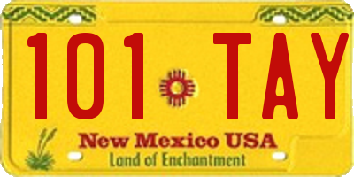 NM license plate 101TAY