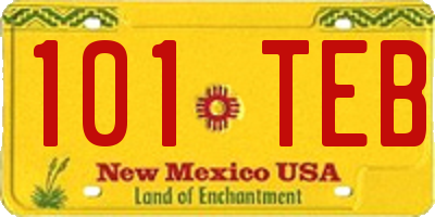 NM license plate 101TEB