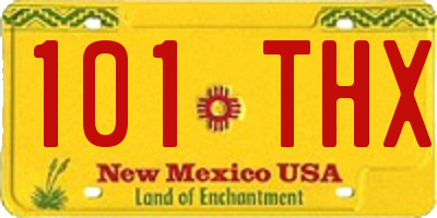NM license plate 101THX