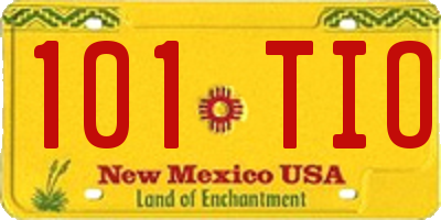 NM license plate 101TIO