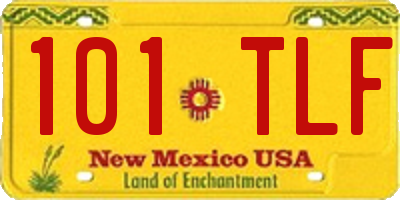 NM license plate 101TLF