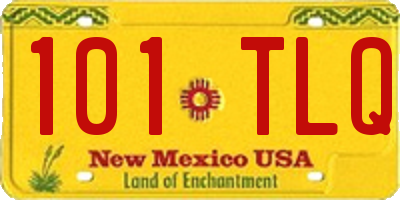 NM license plate 101TLQ