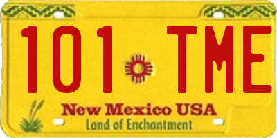 NM license plate 101TME