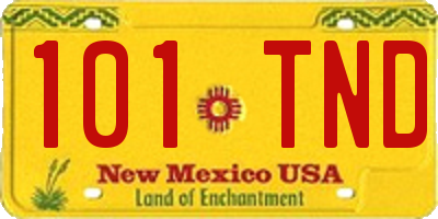 NM license plate 101TND