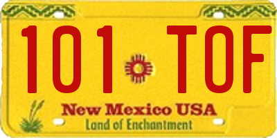 NM license plate 101TOF